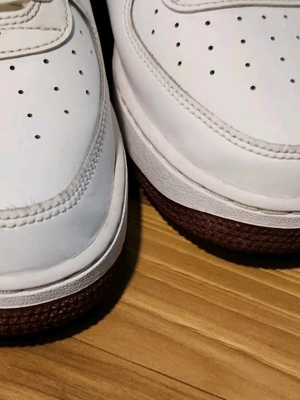 Size 7 Youth Nike Air Force 1 GS 'White Team Red'  No Box Used